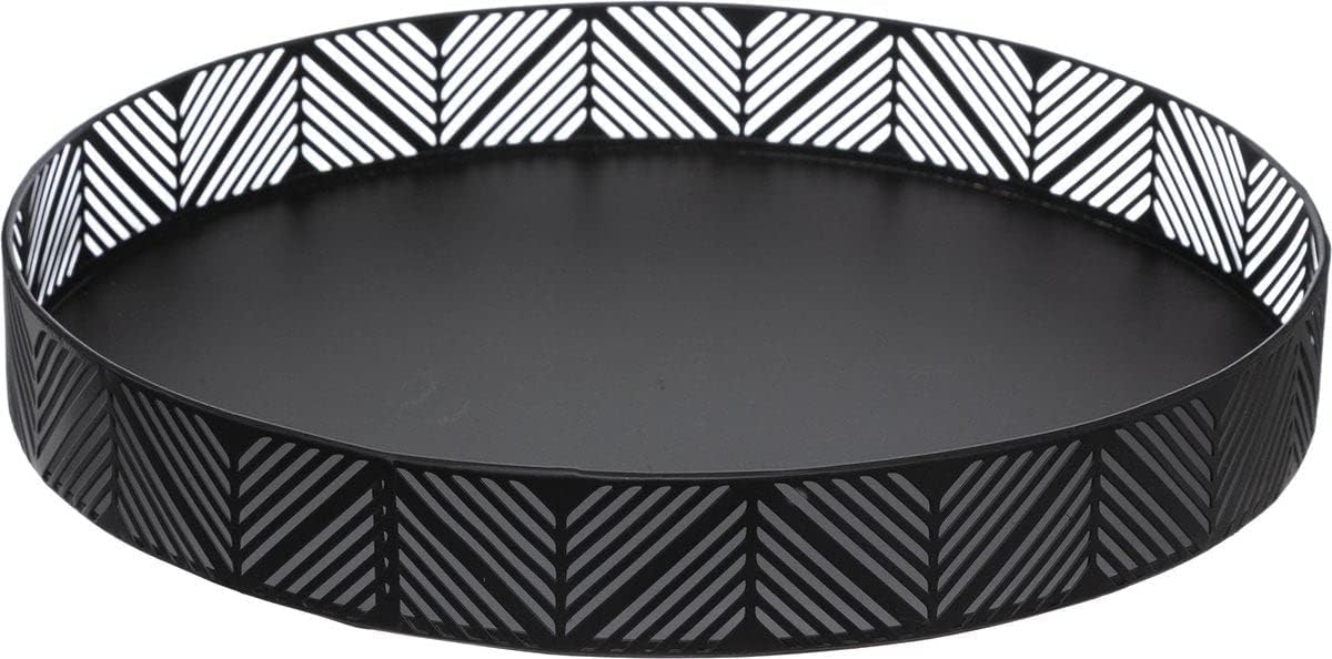 Secret de Gourmet Basket Metal Tray Black Diameter 30 cm