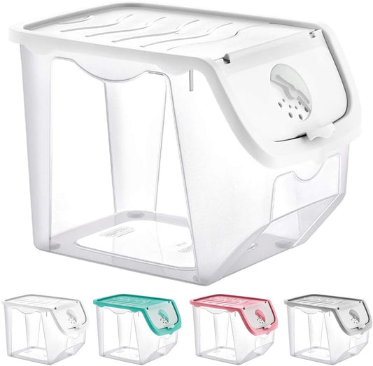 Vegetable Storage Container, Storage Potatoes, Fruit, Onions, Potatoes, Potato Pot, Onion Pot, Kitchen Organiser, Storage Boxes, 12 L (White-Transparent)