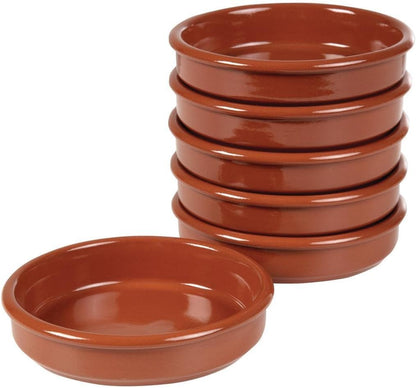 Oven To Table Servin Dishes Dish Deep Plate Terracotta dishes tapas Creme Brulee Fish Pie Clay Baking 16 cm Brown Ramekins Set of 6