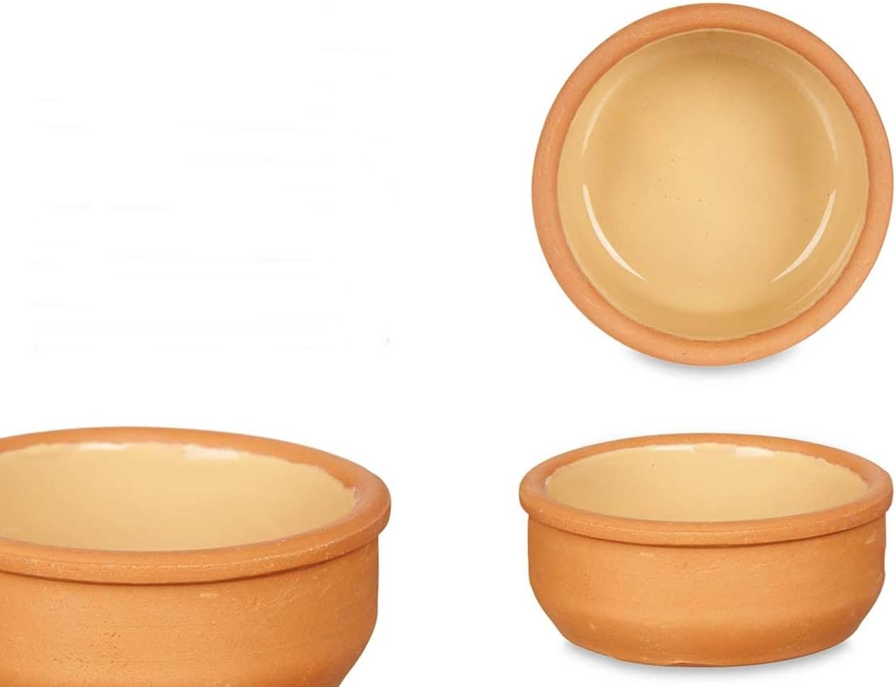 Ramekins Set of 6 Tapas Yellow Dishes Creme Brulee Fish Pie Terracotta Clay Baking 8cm Soufflé Dishes 8cm Snakcs Dip Bowls Terracotta Bowls for Food