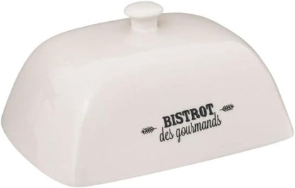 Butter Dish with Lid Kitchen Container Ceramic Butter Dish White Black